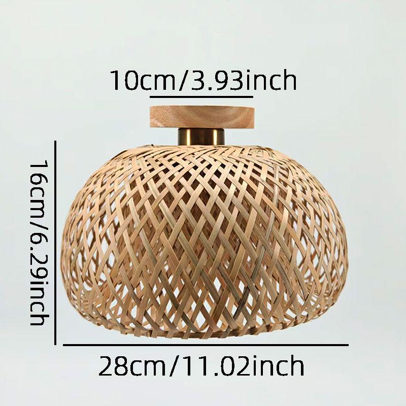 Bamboo Zen Pendant Light: Artistic Bamboo Weave Lantern for Tea Rooms and Tables