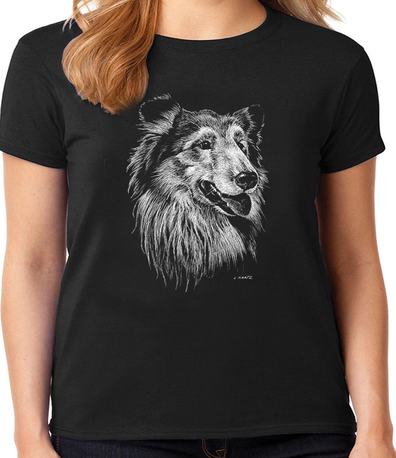 Collie Face T-shirt for Women Ladies Tee Dog Breed Dog Person Gifts for Her XXXXL