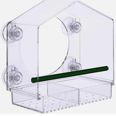 Window Bird Feeder with Strong Suction Cups - Clear Acrylic Bird Feeders for Outdoors, Sturdy and Durable