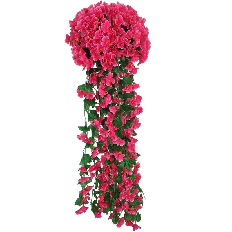 Realistic Silk Plastic Violets Wall Mounted Floral Display Maintenance Frees Indoor Decorative Flower Accessory
