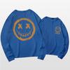 Japanese long-sleeved T-shirt men's summer tide personality graffiti smiley face print little devil grimace Hong Kong style loose top