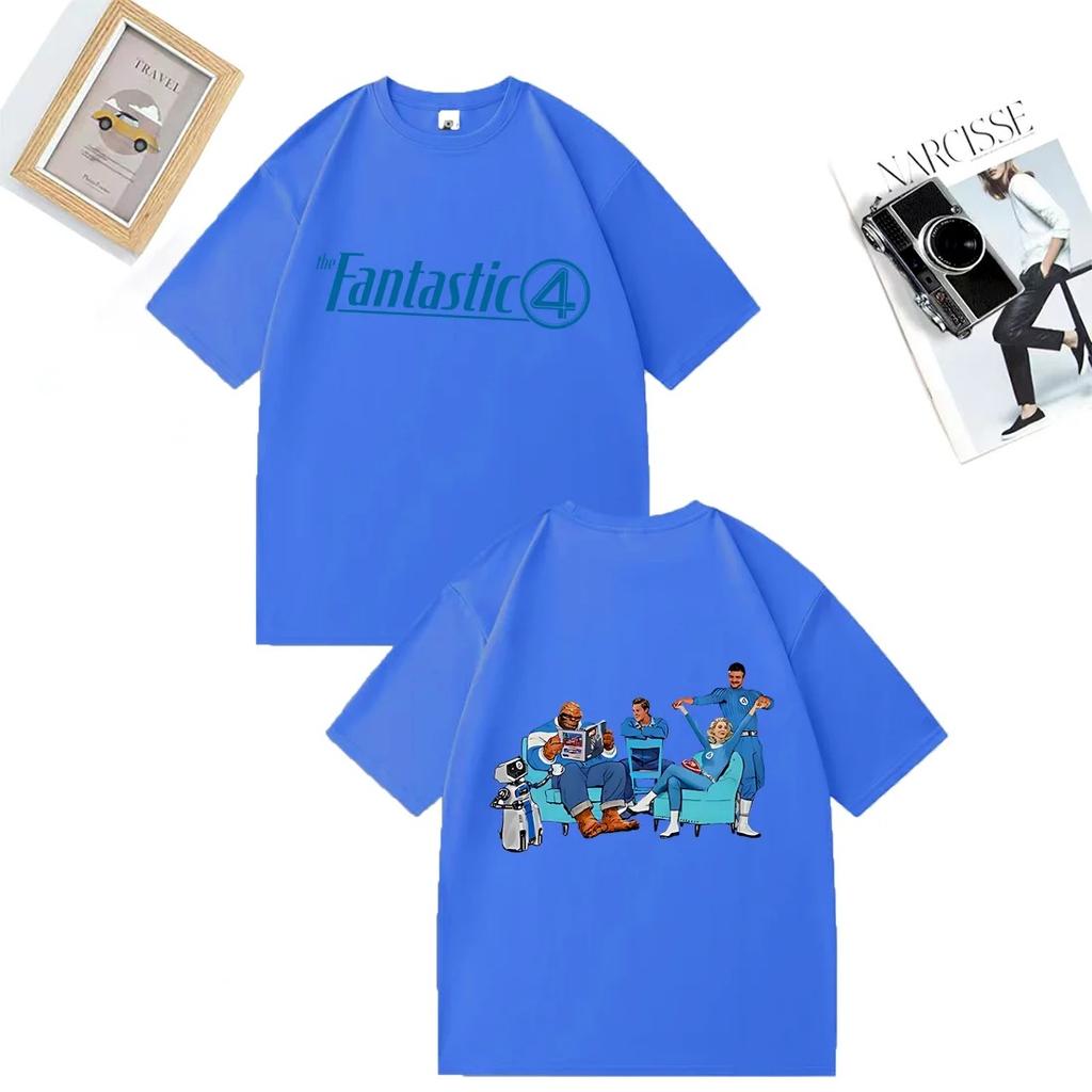 The Fantastic Four First Steps Graphics T Shirt Men Women's Street Hip Hop Vintage Oversized Cotton Short Sleeve O-Neck T Shirts