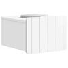 Wall Mounted Nightstand 2 pcs High Gloss White Particleboard