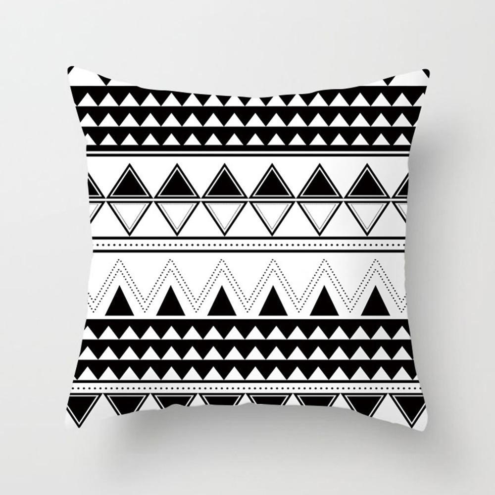 60x60cmNew Fashion Decorative Pillowcase Black/White Geometric Throw Cover Pillow Case Cushion For Living Room Square Home Decor