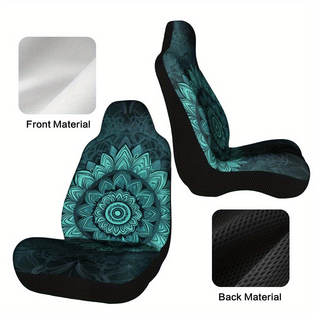 Set di 2 coprisedili Teal Mandala Bloom – Proteggisedili di Alta Qualità, Resistenti e alla Moda, Vestibilità Perfetta, Facili da Pulire, Per Tutte le Stagioni U