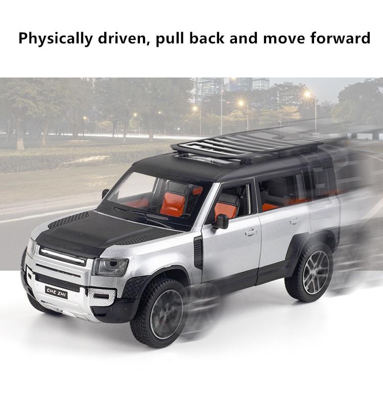 1/24 Sound&Light Model Pull-Back Car Toy Vehicle for Land Rover Range Rover Suv Door Open Collection Dislay White Birthday Gift