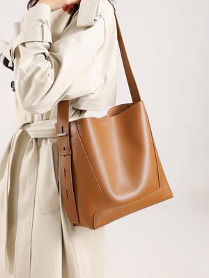 Borsa a Secchiello da Donna di Alta Gamma in Vera Pelle – Grande Capacità, Versatile Crossbody da Pendolare 2025.