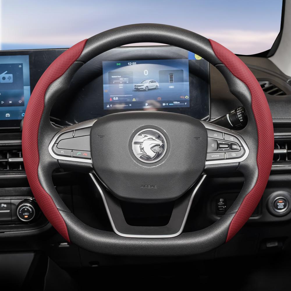 Geeignet für Proton Atmungsaktive Leder-Lenkradabdeckung mit segmentiertem Schnellverschluss-Design, Rutschfest und Langlebig, für Modelle