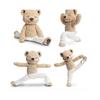 40cm Yoga Plush Doll Cute Brown Bear Soft Stuffed Doll Pillow Yoga Bear Plush Toys Doll for Baby Kids Plushies