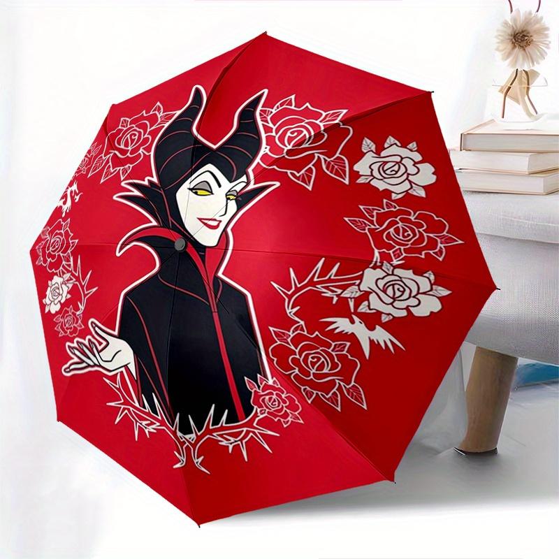 Disney Villains Automatic Opening and Closing Umbrella   Suitable for all occasion and business umbrella, unisex portable tri fold small umb
