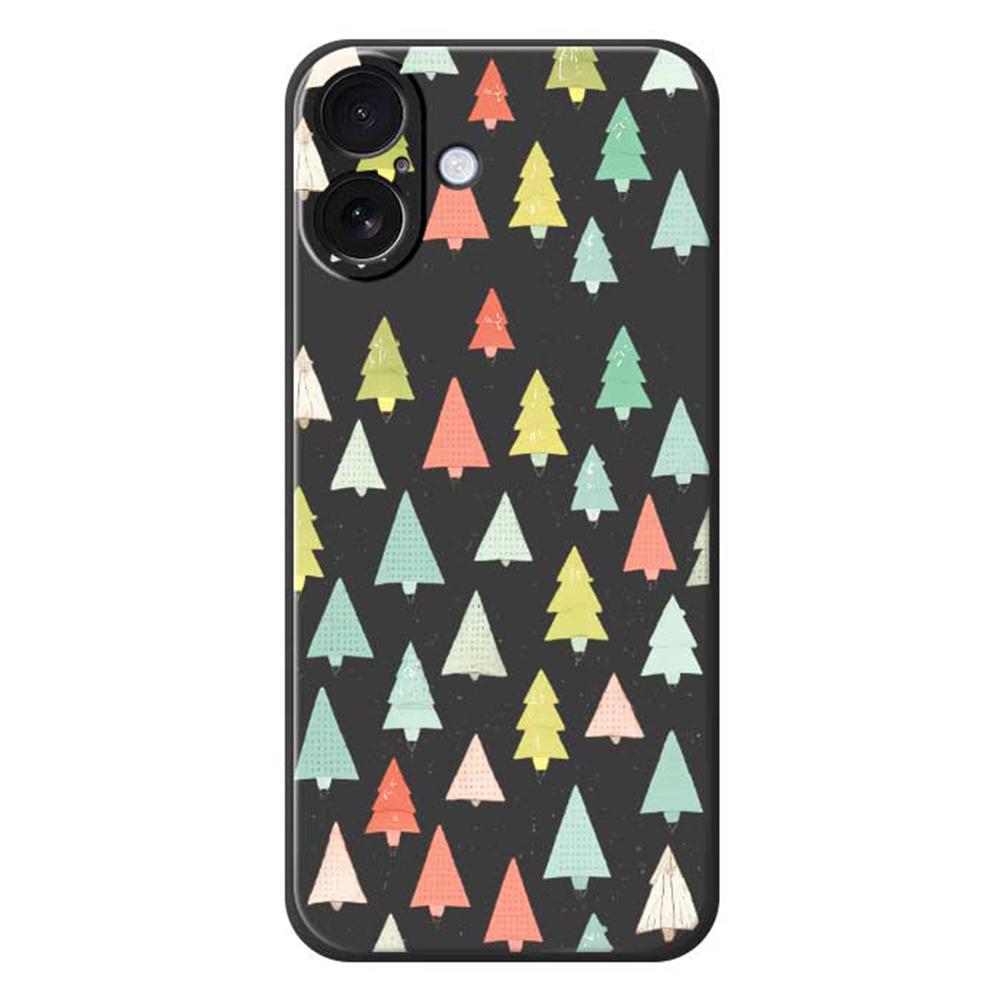 For iPhone 17 Case Colorful Trees Pattern Printing Straight Edge TPU Phone Back Cover