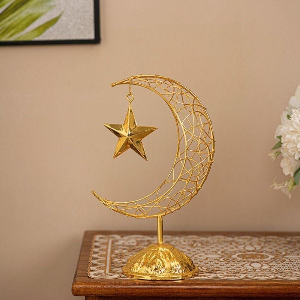 Middle Eastern Style Ramadan Display Figurine Iron Festive Moon Decorations  Party Decor