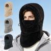 Solid Color Full Face Mask Hat Thick Warm Plush Winter Hood Hat New Ski Cap  Men Women