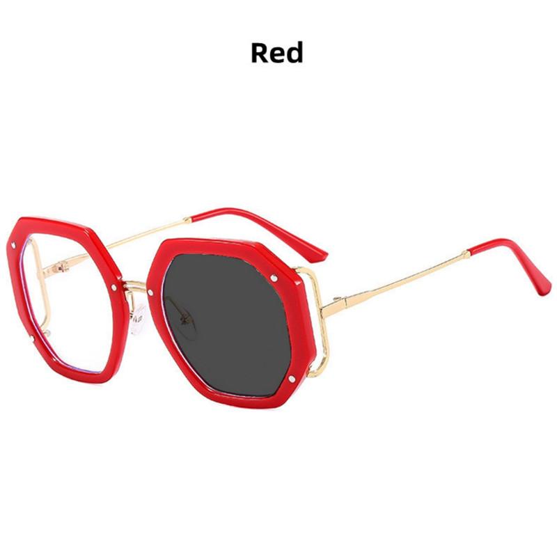 New Fashion Large Polygon Women Glasses Frame Photochromic Anti Blue Light Computer Reading Hyperopia Eyeglass
