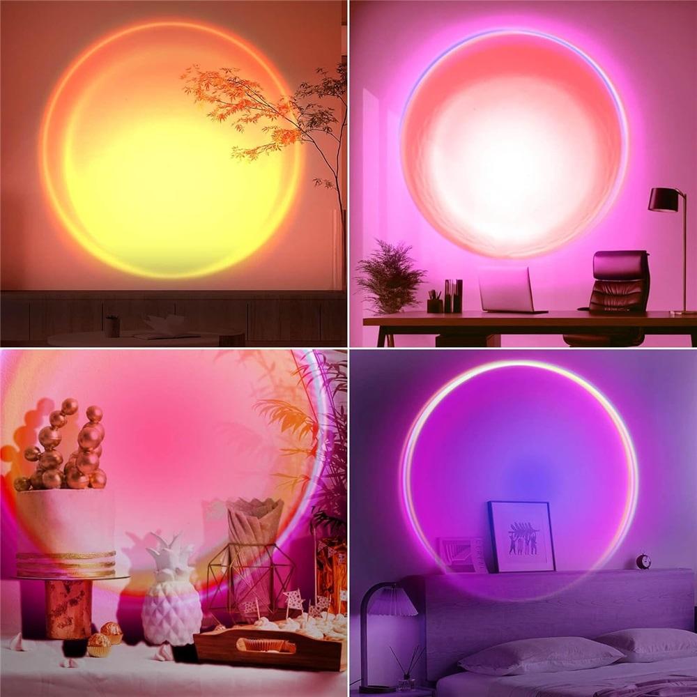 Sunset Lamp Projection - 16 Colors | Sunset Lamp Multicolor with 24-Key Remote - USB Interface - Color Changing and Gradient Modes