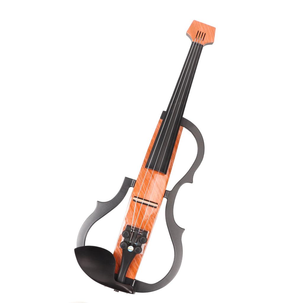 Silent Electric Violin 4 4 Floor Tile Pattern Carbon Fiber Maple Wood Quiet Violin Set for Practice
