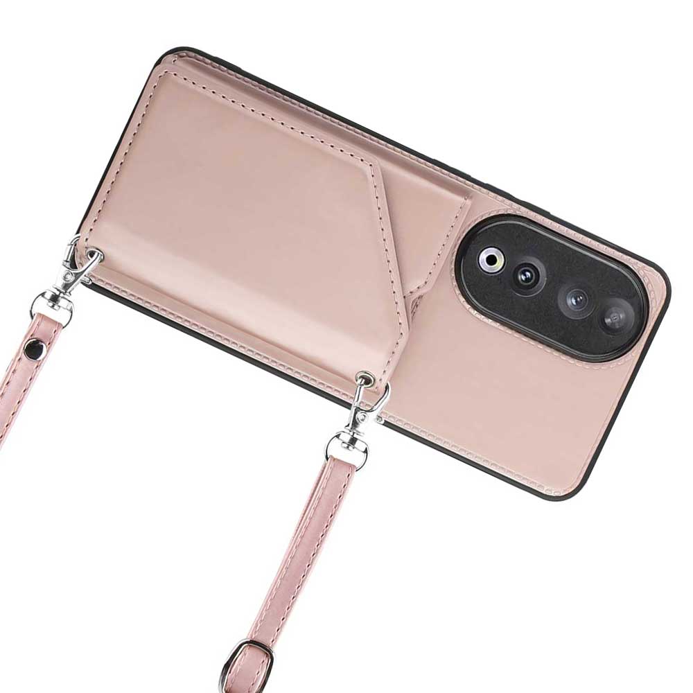 For Honor 90 Deksel Kortholder Støtteben Telefon Bakdeksel med Skulderstropp