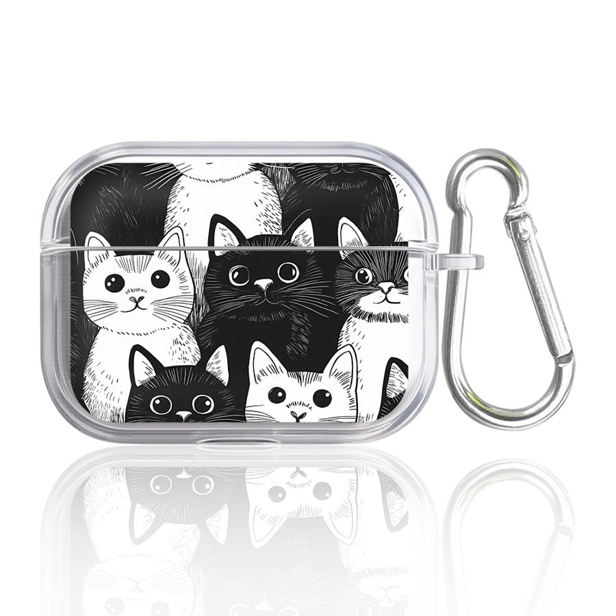 Case For Airpods Pro2 3 2 1 Pro 4 Pro3 Clear Earphone Cases Cover Cute Cat Lovely