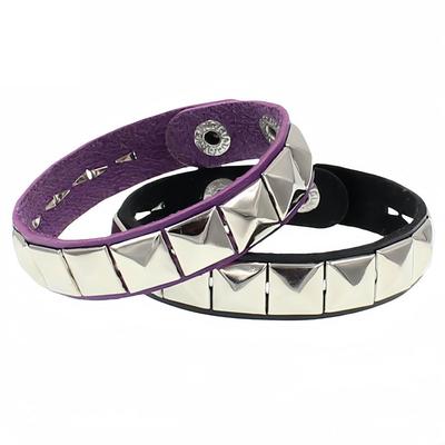 Hiphop Rock Party Night Club Hand Accessory Cool Punk Spiked Stud Leather Bracelet Alloy Rivet Cuff Bangle for Men Women