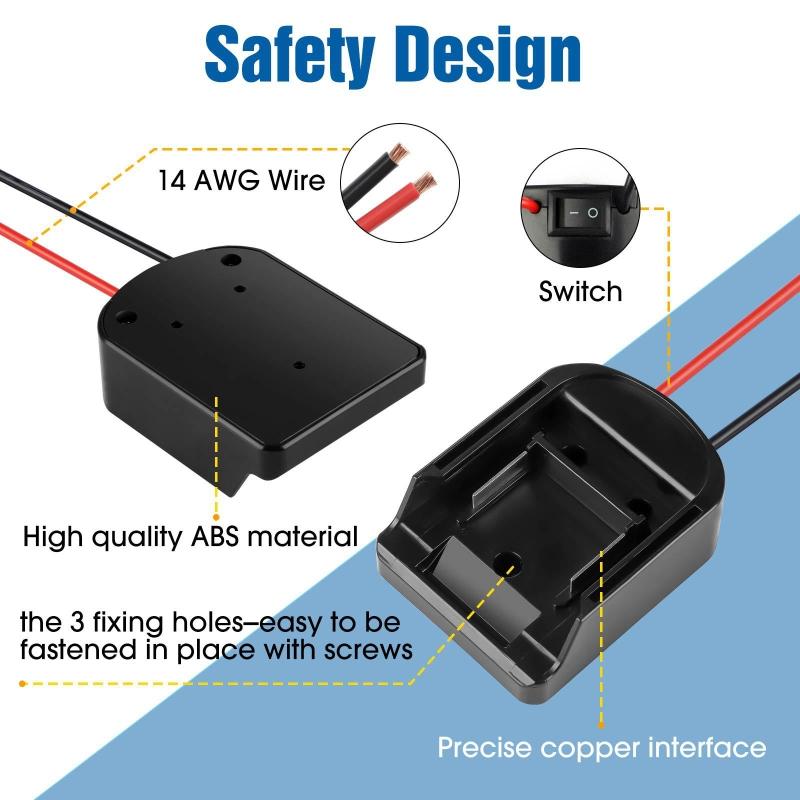 Power Connector Adapter Dock Holder With I/O Switch for 14.4-60V Li-Ion Battery Power Tool Battery Converters