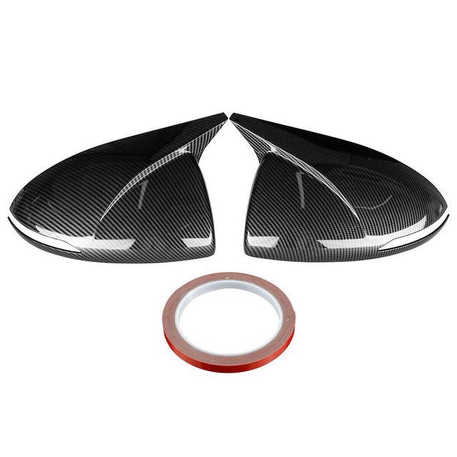 For Hyundai Sonata DN8    Rearview Side Mirror Cover Wing Cap Exterior Door Rear View Case Trim Carbon Fiber Look