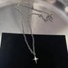 Geometric Alloy Pendant Necklace Set With Cross Chain For Fashionable Women