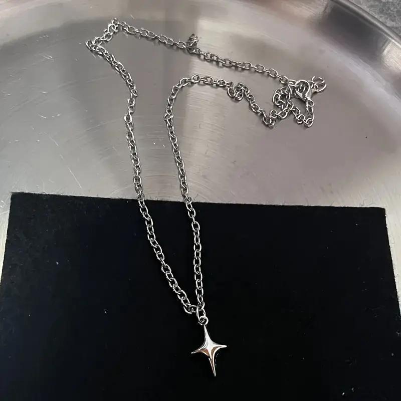 Geometric Alloy Pendant Necklace Set With Cross Chain For Fashionable Women