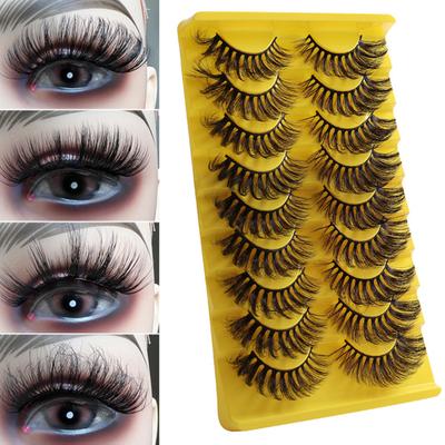 9 Pairs/Set False Eyelashes Natural 3D Effect Soft Thick Curled Dress Up Man-made Fibers Beauty False Eye Lashes for Party