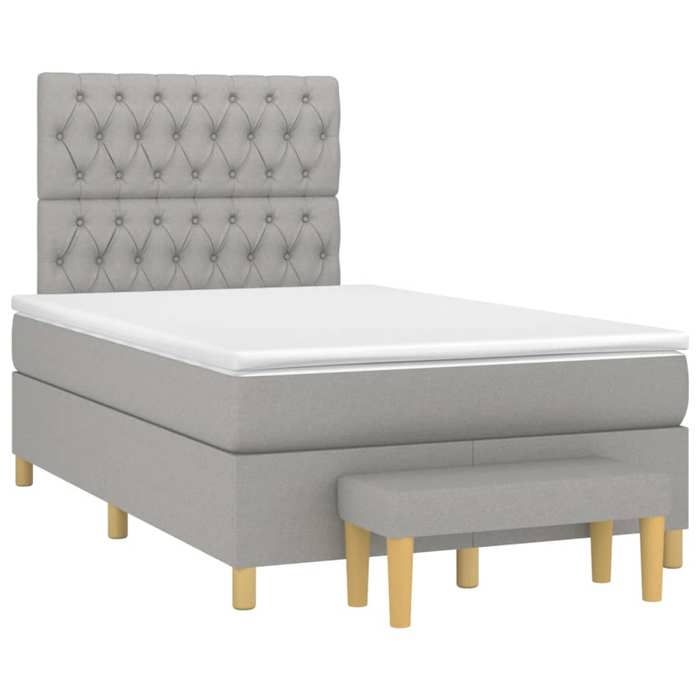 Maison Exclusive - Sommier à lattes de lit avec matelas Gris clair 120x200cm Tissu