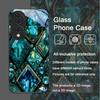 Gorgeous Emerald Pattern Tempered Glass Phone Case for Huawei Honor 200 Lite 100 300 Pro 90 GT X8 4G X9 Magic 7 6 5 Pro 5G Cover