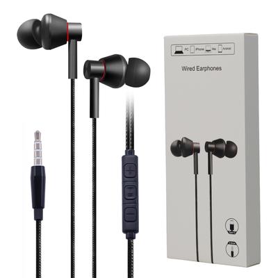 Explosive Metal Earphones In-ear Wired Subwoofer Game Computer Mobile Phone Earphones Wire Control with Microphone
