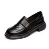 First layer cowhide loafers women's autumn new leather casual work one pedal soft sole soft surface small leather shoes single shoes