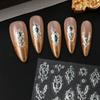 1pc embossed 5D retro light luxury court-style nail sticker with rubies and emeralds, adhesive backing, nail sticker, holiday gift.
