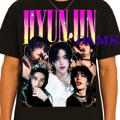 Hyunjin Shirt, Hyunjin Retro TShirt, Hyunjin Retro Fan Tees, Hyunjin Bootleg Tee, Hyunjin T-shirt, Stray Kids Shirt, Felix Stray Kids Tee