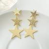 Exaggerated Three-layers Stars Women's Dangle Earrings Uneven Metal Star Pendants Long Hanging Earrings for Ladies Ear Jewelry