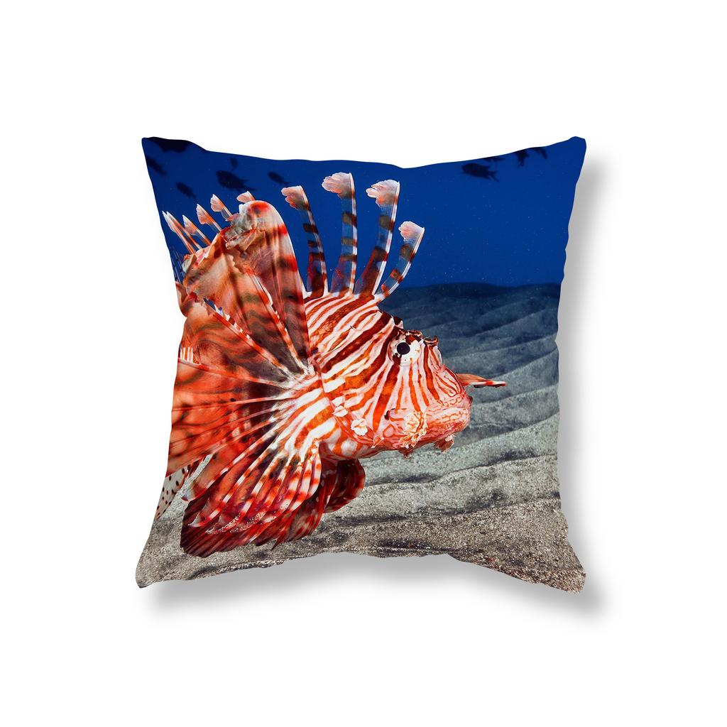 Coral Fish Marine Life Pillowcase Sofa Decoration Office Gaming Chair Cushion Cover Room Bedside Home Decor Pillowcase 45x45cm