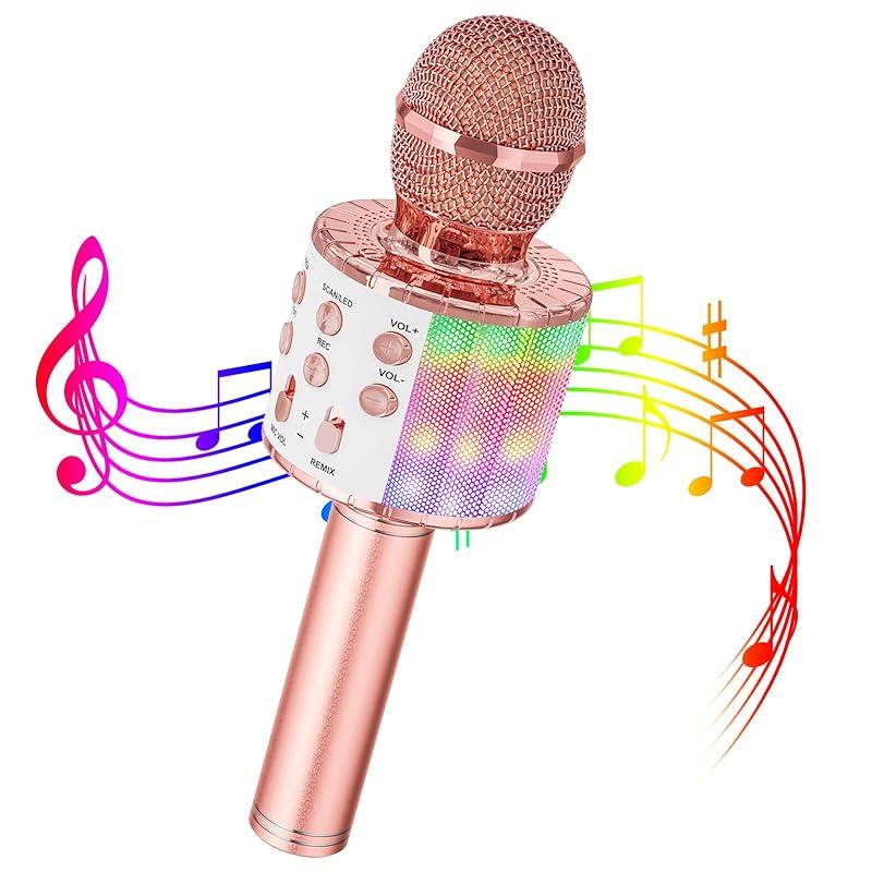 

Verkstar karaoke microphone Bluetooth microphone wireless karaoke Recordable wireless microphone With multicolored LED light Equipped with echo