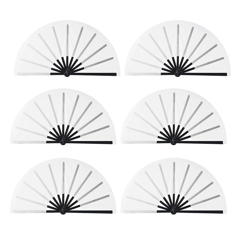 

Hand Fan DIY Fans 6 Pcs Sublimation Fan Blanks White Polyester Sublimation Blank Heat Transfer Printing For Dancing