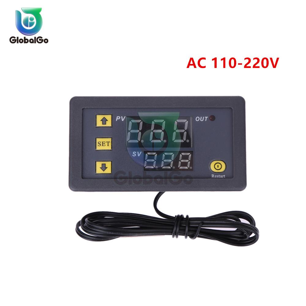 W3230 LED Digital Thermostat Temperature Control DC 12V AC 110V 220V 20A Mini LED Display Thermostat Waterproof Probe