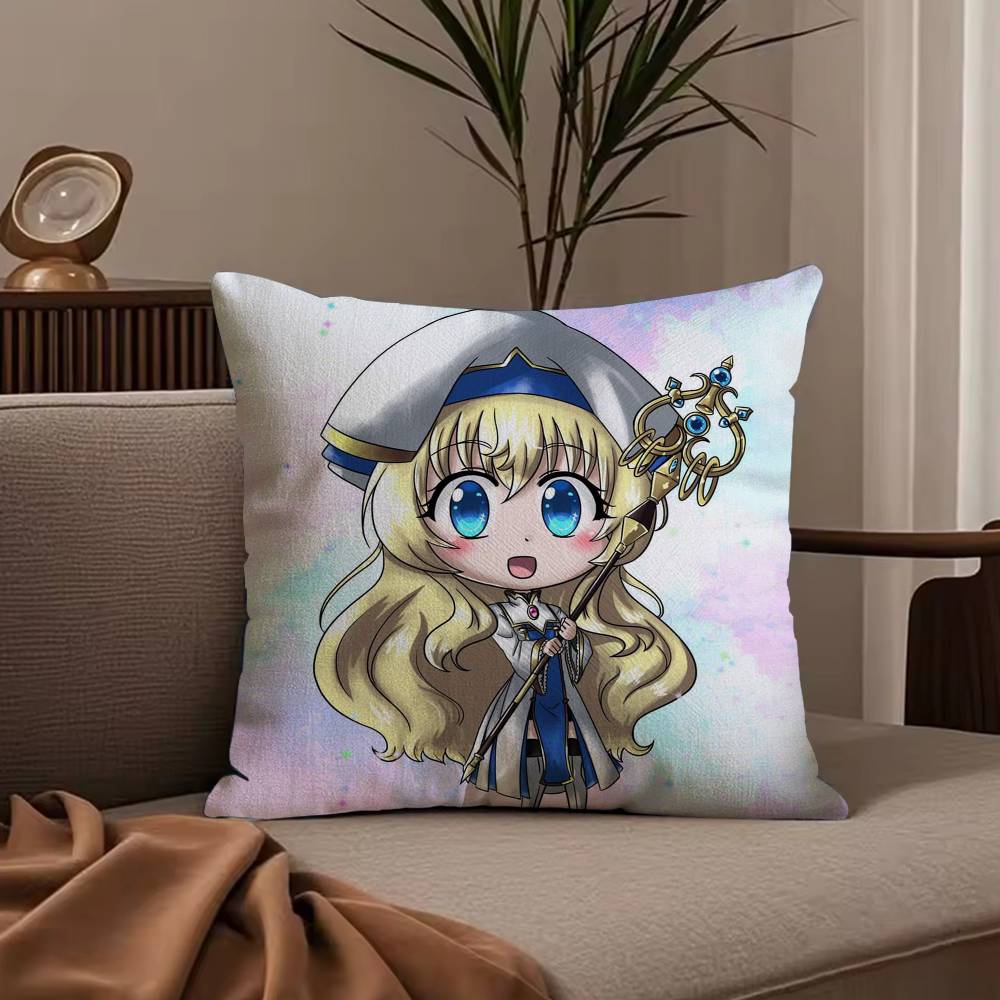 Anime G-Goblin S-Slayer Pillow Case Anti-dustmite Pillowcase Invisible zipper silky short plush Sofa cushion cover
