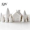 Jewelry Organizer Dish 3D Printed Winter Christmas Village Trinket Tray, Cottage Fir Tree Decorative Storage Tray Dish, Desktop for Vanity Entryway,