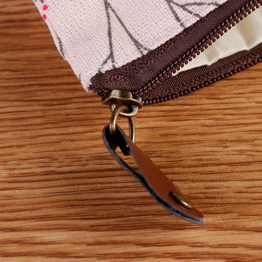 New Korean Style Card Holder Change Pouch Floral Print Zipper Coin Purses Flower Canvas
