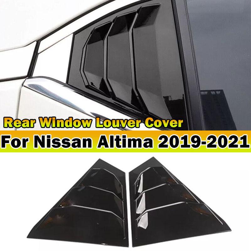 For Nissan Altima    Car Rear Louver Window Side Shutter Cover Trim Sticker Vent Scoop ABS Carbon Fiber Accessories
