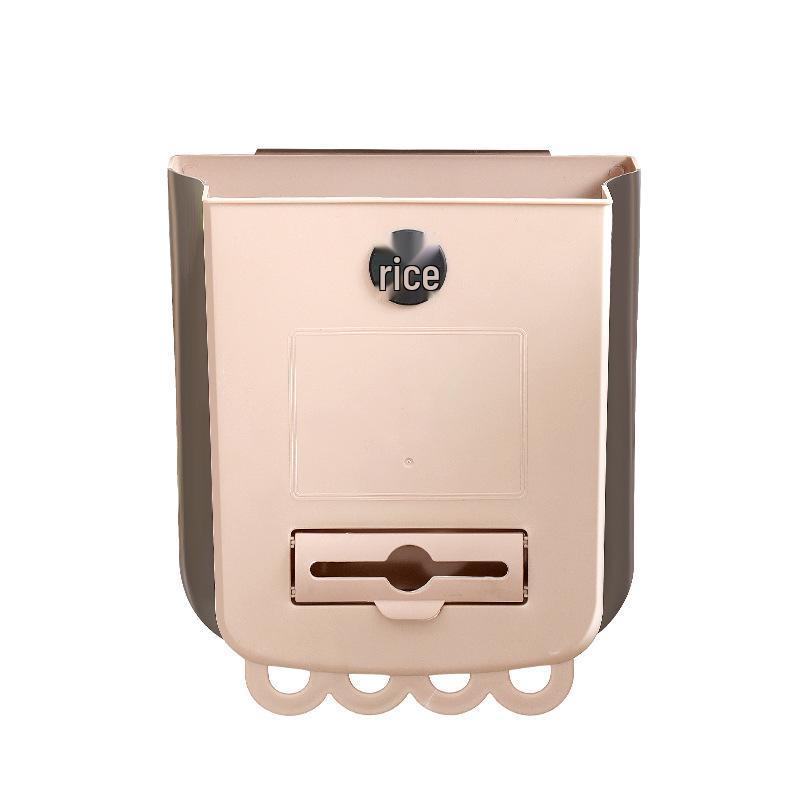 Wall-Mounted Foldable Kitchen Trash Bin: Punch-Free, Large Capacity Hanging Garbage Basket
