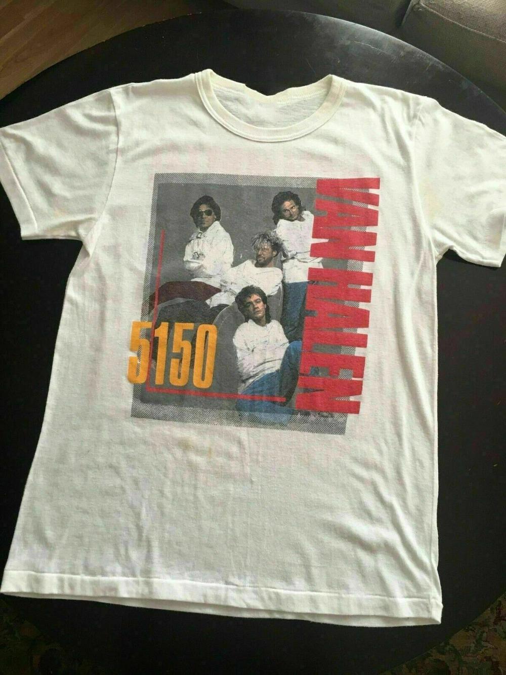 

Van Halen Hagar 5150 White T-Shirt Loose and Breathable Men s and Women s Same Crew Neck Pure Cotton T-shirt 4XL