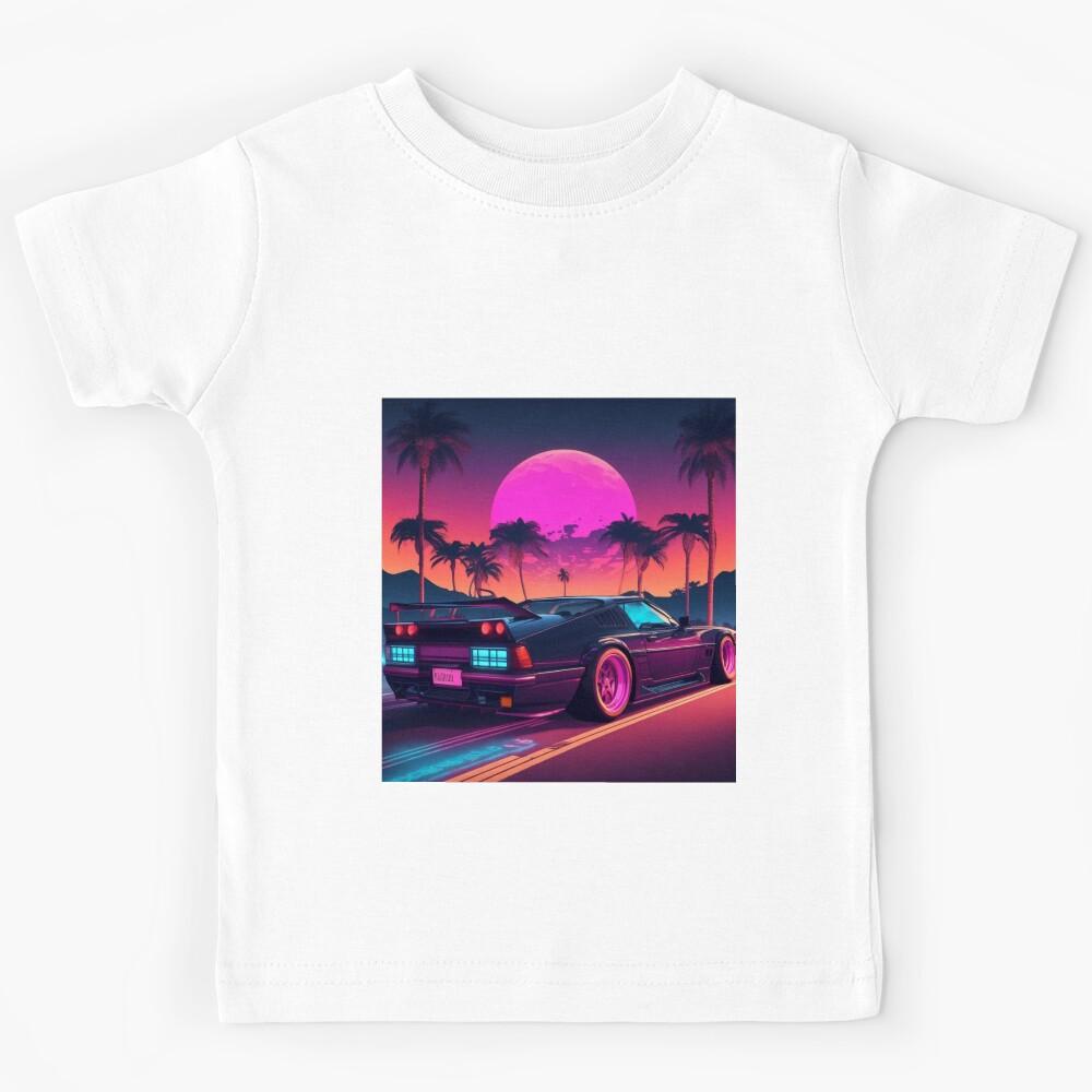 90 s retro night drive. Kids T-Shirt 160
