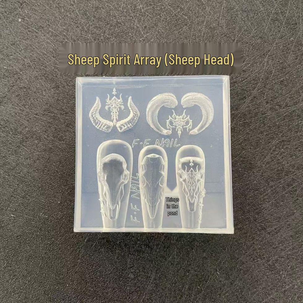 

Transparent Sheep Spirit 3D Nail Stencil - High-Temp Resistant Silicone