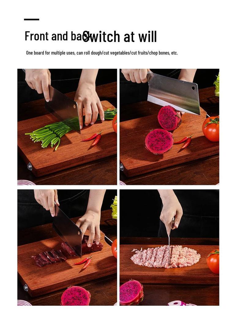 Wenge Wood Antibacterial Double-Sided Cutting Board – Anti-Mold, Solid Wood for Kitchen Use