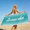 1pc Gradient Striped Personalized Customized Beach Towel, Quick Drying Absorbent Beach Towel, Beach Vacation Shawl Beach Towel