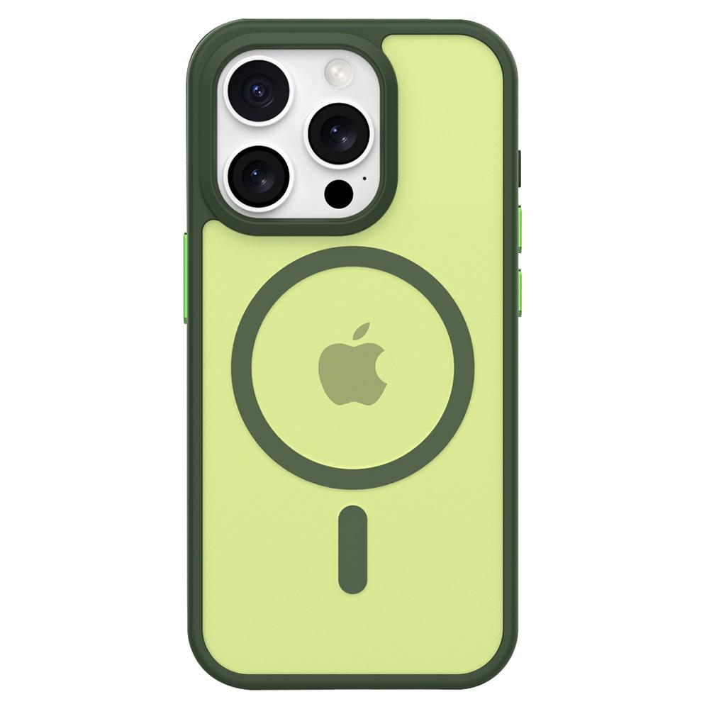 

For iPhone 15 Pro Case Compatible with MagSafe Skin-Touch TPU+PC Matte Phone Cover Green